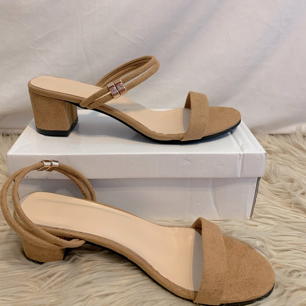 Tan Suede Kitten Heels